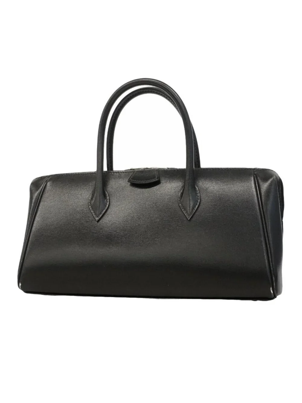 Hermes Handbag Paris Bombay 27 Box Calf Black Natural Silver